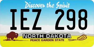 ND license plate IEZ298