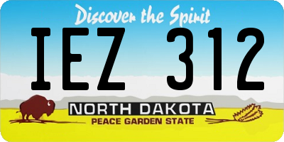 ND license plate IEZ312