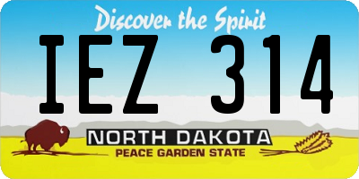 ND license plate IEZ314