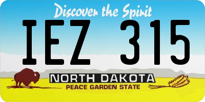 ND license plate IEZ315