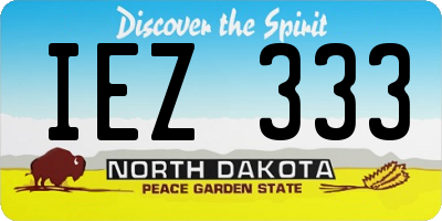 ND license plate IEZ333