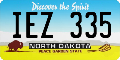 ND license plate IEZ335
