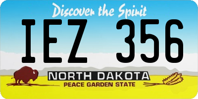 ND license plate IEZ356