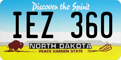 ND license plate IEZ360