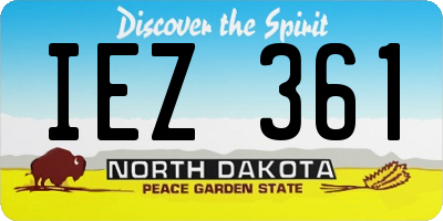 ND license plate IEZ361