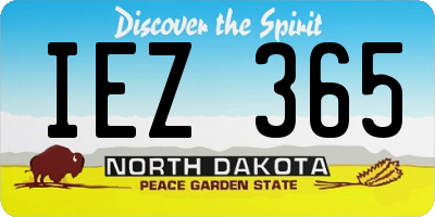 ND license plate IEZ365