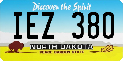 ND license plate IEZ380