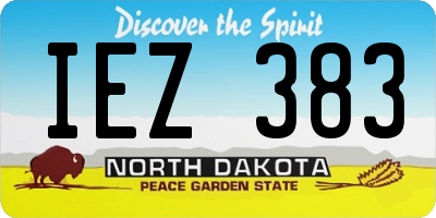 ND license plate IEZ383