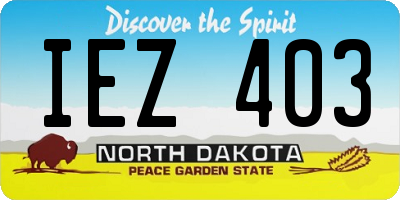 ND license plate IEZ403
