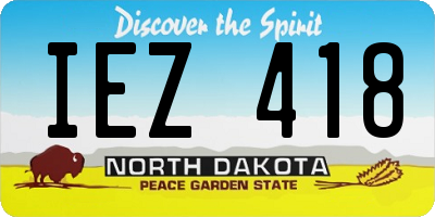 ND license plate IEZ418