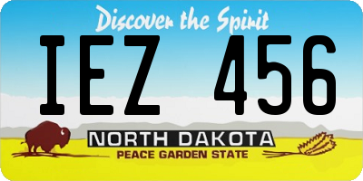 ND license plate IEZ456