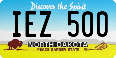 ND license plate IEZ500