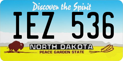 ND license plate IEZ536