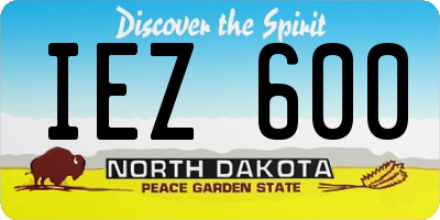 ND license plate IEZ600