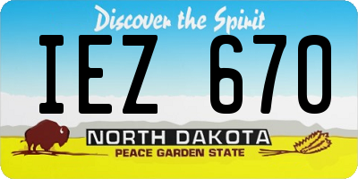 ND license plate IEZ670
