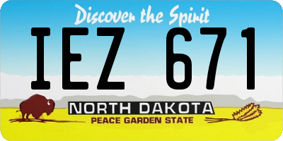 ND license plate IEZ671