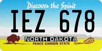 ND license plate IEZ678