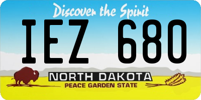 ND license plate IEZ680