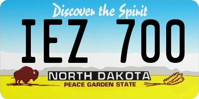 ND license plate IEZ700