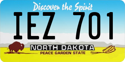 ND license plate IEZ701