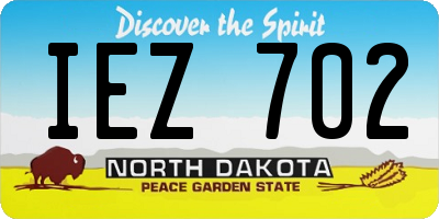 ND license plate IEZ702