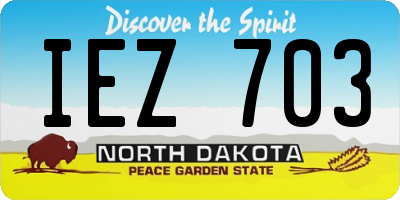 ND license plate IEZ703