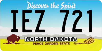 ND license plate IEZ721