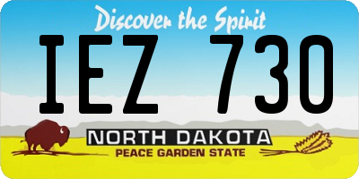 ND license plate IEZ730