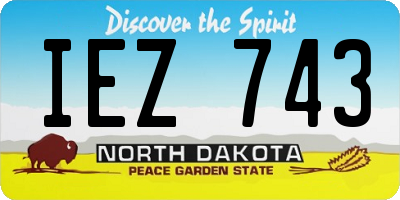 ND license plate IEZ743