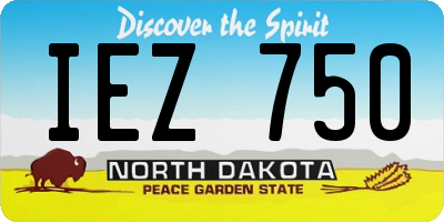 ND license plate IEZ750