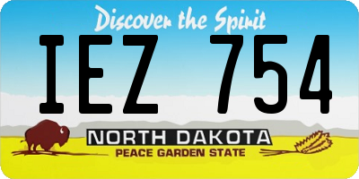 ND license plate IEZ754