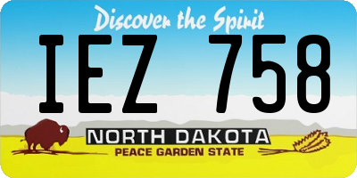 ND license plate IEZ758