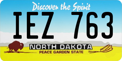 ND license plate IEZ763