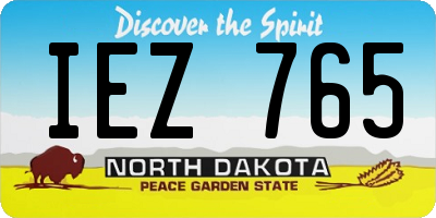 ND license plate IEZ765