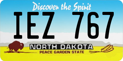 ND license plate IEZ767