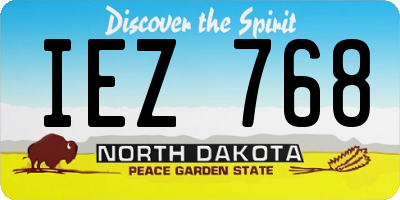 ND license plate IEZ768
