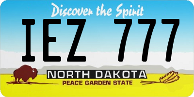 ND license plate IEZ777