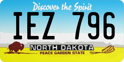ND license plate IEZ796