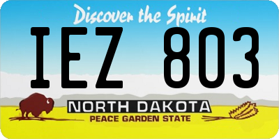 ND license plate IEZ803