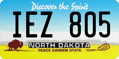ND license plate IEZ805