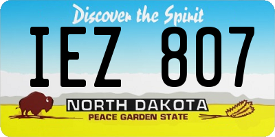 ND license plate IEZ807