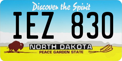 ND license plate IEZ830