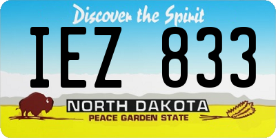 ND license plate IEZ833