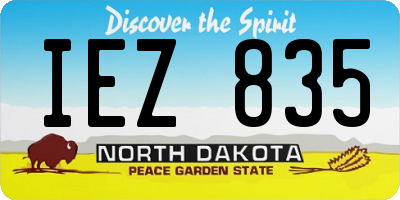 ND license plate IEZ835