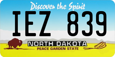 ND license plate IEZ839