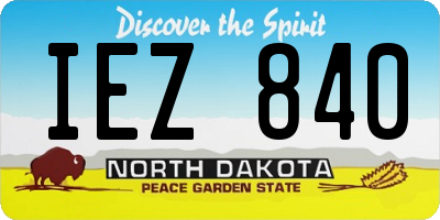 ND license plate IEZ840