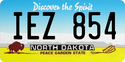 ND license plate IEZ854