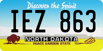 ND license plate IEZ863