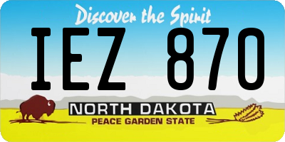 ND license plate IEZ870