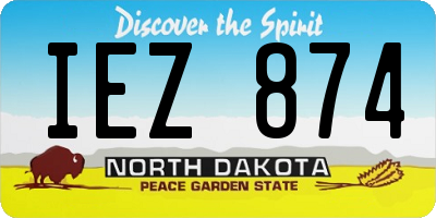ND license plate IEZ874